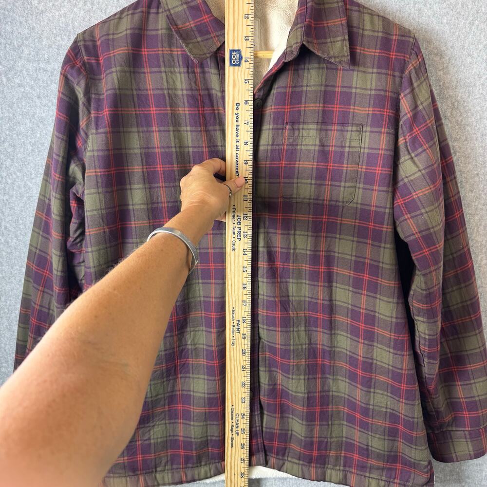 L.L.Bean Women's Flannel Jacket Fur Lined Plaid Oversized Gorpcore Outdoors Barn - Picture 6 of 12